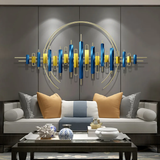 Blue & Gold Abstract Metal Wall Art