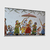 Traditional Pattachitra Painting – Krishna with Gopis Under Royal Umbrella