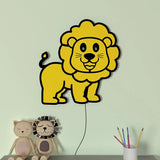Baby Lion Backlit Wooden Wall Décor