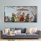 Traditional Pattachitra Painting – Krishna with Gopis Under Royal Umbrella