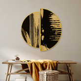 Gold Abstract Drags Semi Circle Frames Set Of 2