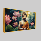 Elegant Gautam Buddha Canvas Wall Paintings for Living Room, Bedroom, Meditation, Boutiques, Yoga Studios, Office & Workspaces