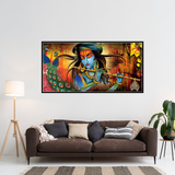 Premium Lord Krishna Playing Flute Premium Canvas Wall Painting For Home Decors