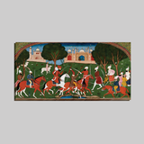 Traditional Indian Folk Art Wall Painting – Divine Procession with Lord Krishna – Handcrafted Pattachitra Style Decor