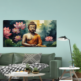 Elegant Gautam Buddha Canvas Wall Paintings for Living Room, Bedroom, Meditation, Boutiques, Yoga Studios, Office & Workspaces