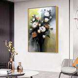 Elegant Floral Acrylic Wall Painting – Modern Home Décor Art