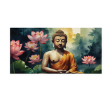 Elegant Gautam Buddha Canvas Wall Paintings for Living Room, Bedroom, Meditation, Boutiques, Yoga Studios, Office & Workspaces