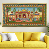 Indian Traditional Mughal Pichwai Art Indian Vintage Royal Poster Living Room Decor Wall Paintings