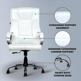 White Leatherette Boss Office Chair