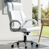 White Leatherette Boss Office Chair