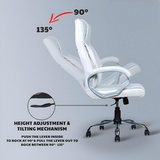 White Leatherette Boss Office Chair