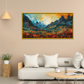 Mountains Sunset with Word Dolomites Canvas Wall Paintings