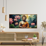 Elegant Gautam Buddha Canvas Wall Paintings for Living Room, Bedroom, Meditation, Boutiques, Yoga Studios, Office & Workspaces