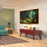 Man Walking Forest with Moon Background Canvas Wall Paintings