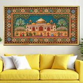 Indian Traditional Mughal Pichwai Art Indian Vintage Royal Poster Living Room Decor Wall Art