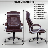 Brown Leatherette Boss Office Chair | 360° Swivel, Tilting Lock Mechanism & Chrome Stand