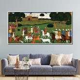 Royal Mughal Procession Wall Art – Traditional Miniature Painting Style – Handcrafted Indian Heritage Décor