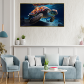 Beautiful Green Sea Turtle Swims Canvas Wall Paintings