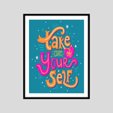 Cake Care Of Your Self Motivational Posters Wall Frames for Students, Business, Employees, Startup
