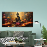 Gorgeous Gautam Buddha Canvas Wall Paintings for Living Room, Bedroom, Meditation, Boutiques, Yoga Studios, Office & Workspaces