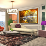 Mirror Lake Scenery With Golden Leaves Graceful Swan Canvas Wall Paintings