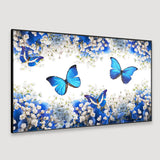 Butterflies in Garden Scenery Canvas Wall Hanging