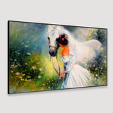 Girl with a Horse Canvas Big Panoramic Wall Hanging