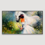 Girl with a Horse Canvas Big Panoramic Wall Hanging