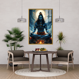 Vibrant Lord Shiva Acrylic Painting for Living Room and Spiritual Spaces