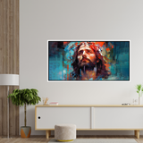 Premium Christ jesus with a crown on his head in the style of hyper realistic Canvas Wall Paintings