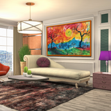 Beautiful Sunset with Mountains Nature Scenery Canvas Wall Paintings