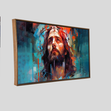 Premium Christ jesus with a crown on his head in the style of hyper realistic Canvas Wall Paintings