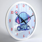 Playful Baby Elephant Kids Wall Clock