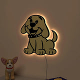 Cheerful Dog Backlit Wooden Wall Décor
