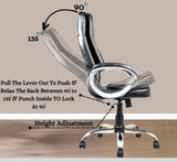 Black Leatherette Boss Office Chair | 360° Swivel, Tilt Lock Mechanism, Chrome Stand & Engineering Wood Base
