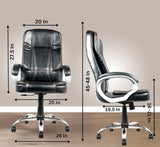 Black Leatherette Boss Office Chair | 360° Swivel, Tilt Lock Mechanism, Chrome Stand & Engineering Wood Base