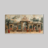 Vintage Indian Painting of a Temple Chariot Procession