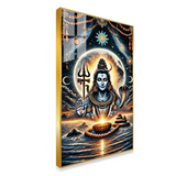 Lord Shiva Meditation Acrylic Wall Art – Serene Bedroom Décor