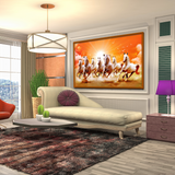 Beautiful Seven Running Horses Canvas Big Wall Paintings