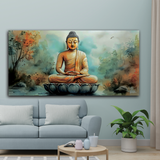 Tranquil Gautam Buddha Landscape Canvas Wall Paintings Online