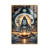 Lord Shiva Meditation Acrylic Wall Art – Serene Bedroom Décor