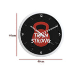 Train Strong Quirky & Motivational Gym Wall Clock- Black Frame
