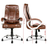 Brown Leatherette Swivel Office Revolving Chair | Heavy Tilting Mechanism & Strong Chrome Stand Base