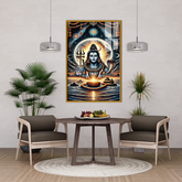 Lord Shiva Meditation Acrylic Wall Art – Serene Bedroom Décor