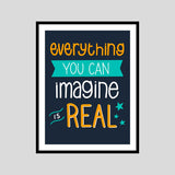 Everything You Can Imagine Real Motivational Posters Wall Frames for Students, Business, Employees, Startup