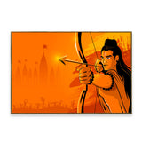 Bright Orange Life-Like Ram Ji Canvas Painting