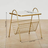 Designer Square Shape White Marble Side Table