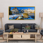 Man With Hiking Equipment Walking Sierra Nevada Mountains Canvas Wall Paintings