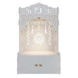 Ek-onkar Home Temple with Inbuilt Focus Light & Spacious Wooden Shelf- White