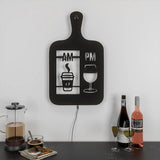 Cooking Pan-shaped Kitchen Backlit Wall Art for Chefs